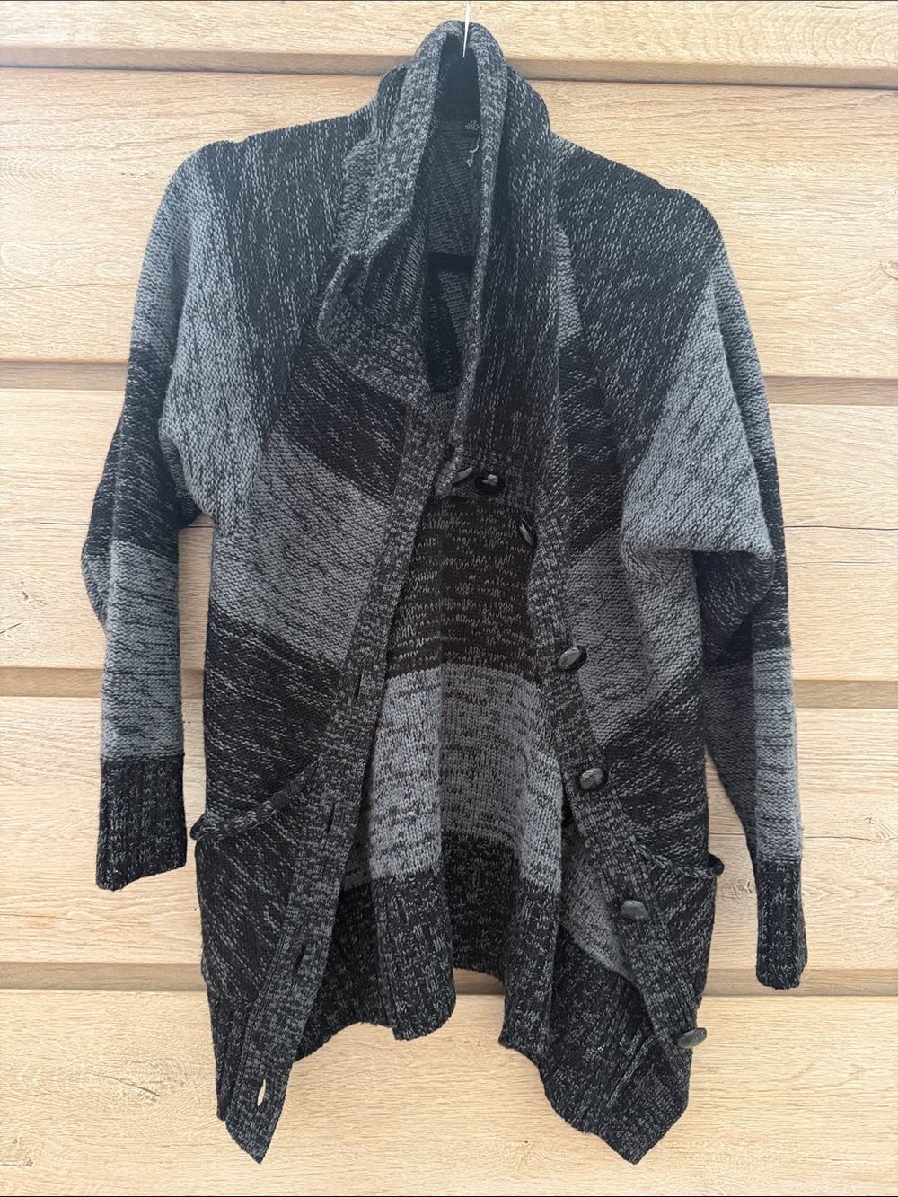 Banana Republic merino Wool black and grey sweater cardigan